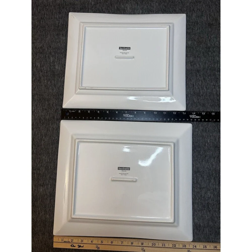 Rare House Beautiful BLANCA White Serving Platters Porcelain Set 14.25” & 11”